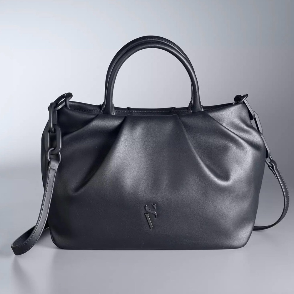 Stunning Simply Vera Vera Wang Loxley Black Satchel Bag
NWT